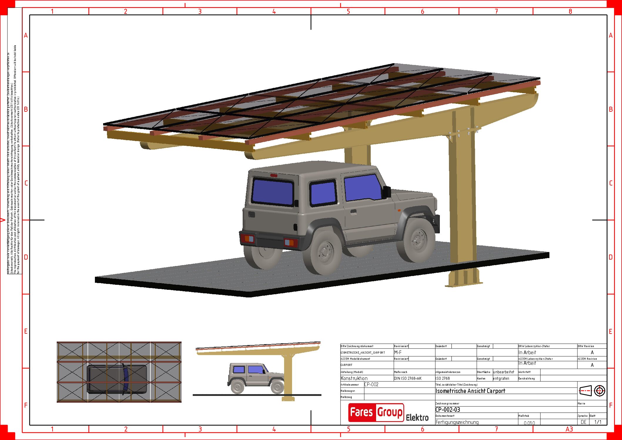 Carport Überdachung mit 5,40 kWp